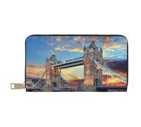 VYONNE Tower Bridge in London Long portefeuille en similicuir chic et élégant pour femme moderne, grande capacité, porte-cartes et poches de rangement, sac à main durable pour voyage quotidien, blanc,