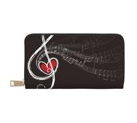 VYONNE Treble Love and Music Long portefeuille en similicuir chic et élégant pour femme moderne, grande capacité, porte-cartes et poches de rangement, sac à main durable pour voyage quotidien, blanc,