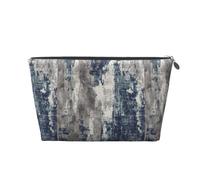 Vyonne Trousse de toilette de voyage en cuir bleu abstrait - Trousse cosmétique durable pour maquillage et articles de toilette, Argenté., Taille unique