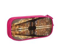 VYONNE Trousse pour fournitures scolaires et de bureau New York Manhattan Bridge Night Grande capacité pour étudiants Papeterie Boîte à crayons Bureau avec fermeture éclair lisse Portable, rose,