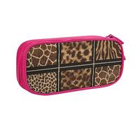 VYONNE Trousse pour fournitures scolaires et de bureau Wild Zoo - Grande capacité - Pour étudiants, papeterie, bureau - Fermeture éclair lisse - Portable, rose, Taille unique, Sac à dos enfant