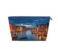 Vyonne Venice Night Trousse de toilette de voyage en cuir durable pour maquillage et articles de toilette, Argenté., Taille unique
