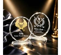 VYP Trophée Personnalisé en Cristal pour Employé | Avec Photo, Texte et Logo, Cristal K9, Récompense du Mois, Cadeau pour Collègue, Professeur, Coach et Entreprise