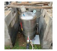 Vyrata Réservoir sous Pression en Acier Réservoirs sous Pression, réservoirs d'eau verticaux en Acier Inoxydable, for Jardin, Ferme, sous-Sol, Cuisine, Garage(B,15.7x37.4in/40x95cm(100L/26.4Gal))