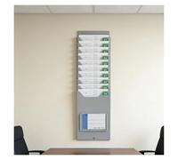 Vyrata Support mural for cartes de pointage, support mural léger for cartes de pointage des employés, construction durable avec matériel de montage(10Pocket)