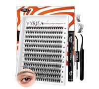 VYRILA Kit d'extension de cils 0,07 mm Wispy C Curl Kit 40P 8 à 16 mélanges de cils individuels avec joint d'étanchéité et pince à épiler pour extensions de cils à faire soi-même (orange 40P, C-8