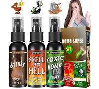Vyrthalis Fart Spray Qui PUE -3 Pièces de Fart Spray Extra Fort, Boule Puantes Puissante Extrêmement Puant pour et Adultes, Bombe Puante Prank pour Halloween, Anniversaire, Carnaval