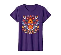Vyshyvanka Broderie cyrillique Nationale Ethnique Païenne T-Shirt, Femme, Violet, XL