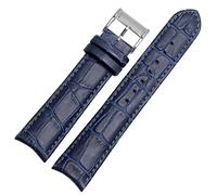VYSLZ Band de montre en cuir authentique pour le bracelet Citizen Seiko 20 mm Curve Vache en cuir noir Brun Brown(Blue silver)