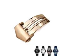 VYSLZ Boucle de déploiement en acier inoxydable 316L, 18mm, noir, or Rose, fermoir de montre pour Tag Heuer CARRERA AQUARACER, Bracelet pour hommes(Rose gold)