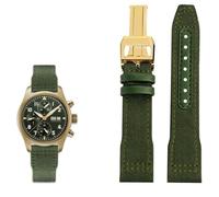 VYSLZ Bracelet de montre en cuir nylon noir pour IWC Le Petit Prince Big Pilot IW3777, 22mm