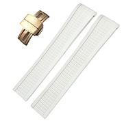 VYSLZ Bracelets de montre en caoutchouc fluoré coloré de 21 mm pour Patek 5164A 5167A AQUANAUT Philippe Series Bracelet de montre en silicone à boucle papillon pour homme femme(White,NO Buckle)