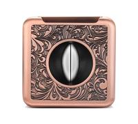 VYSLZ Outil professionnel 4 en 1 coupe-cigare, coupe en V de précision et tondeuse plate avec support pliable, accessoire en métal à motifs artistiques, outil à main multifonction (A)