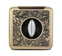 VYSLZ Outil professionnel 4 en 1 coupe-cigare, coupe en V de précision et tondeuse plate avec support pliable, accessoire en métal à motifs artistiques, outil à main multifonction (B)