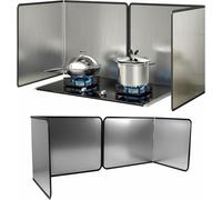 VYUJHNBG Pare-éclaboussures Pliable Double Face en Acier Inoxydable, 2 pièces, Protection antiadhésive Contre Les Projections d'huile, Panneau Isolant Thermique pour la Cuisson