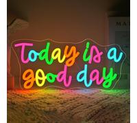VYXIN Aujourd'hui est un joyeux jour signe au néon, signal lumineux LED panneau mural éclairé USB pour chambre à coucher, pub, bar, salon, club, fête, lumières, fenêtre, décoration de chambre à