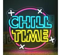 VYXIN Chill Time - Panneau néon LED - Pour chambre d'adolescent - Décoration de boutique, cuisine, salle à manger, bar de maison, art mural, cadeaux