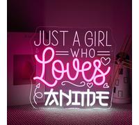 VYXIN Just a Girl Who Loves Anime Panneau néon, Panneau lumineux LED pour mur - Alimenté par USB - Lumière néon pour chambre, salon, club, fête - Décoration de fenêtre - Cadeau pour chambre à coucher