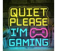 VYXIN Panneau lumineux néon Quiet Please I'm Gaming, idéal pour décorer des lieux tels que salle de jeux, chambre à coucher, trou d'homme, salle familiale, cadeau