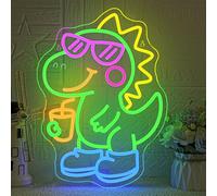 VYXIN Panneau néon dinosaure, petit panneau LED dinosaure, inscription LED dinosaure, panneau néon adapté à la décoration de pièces comme la salle de jeux, la chambre à coucher, la chambre d'enfant