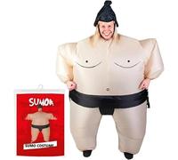 Vyzio Costume gonflable de sumo adulte en polyester avec ventilateur intégré - Taille unique, léger et durable, parfait pour Halloween, fête et cosplay