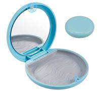 VYZUTR Boîte pour Appareil Dentaire avec Miroir - Étui Gouttière Dentaire Magnétique Portable pour Dentier et Appareil Orthodontique - Boite Gouttiere Dentaire Compacte pour Voyage, Bleu Ciel