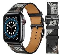 VZEXJIU Bracelets en cuir Compatible avec Apple Watch 38mm 40mm 41mm 42mm 44mm 45mm 46mm 49mm Bracelet en Cuir Véritable Remplacement pour iWatch Ultra 3/2/1 Séries 11 10 9 8 7 6 5 4 3 SE