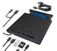 VZIKLER External CD DVD Drive for Laptop USB 3.0 and Type-C Optical DVD Drive ROM Burner Rewriter for Laptop PC Mac OS MacBook WindowsXP /2003, Win 7/8/8.1/10,Vista,Linux,Mac 10 OS System