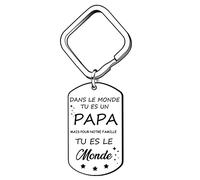 VZIUYTRE Cadeau De Fête Des Pères, Cadeau Papa Porte Clés Papa, Cadeau D'anniversaire Pour Homme En Acier Inoxydable Voiture Porte-clés Lettre Porte-clés (5)