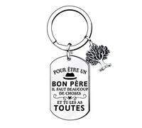 VZIUYTRE Cadeau De Fête Des Pères, Cadeau Papa Porte Clés Papa, Cadeau D'anniversaire Pour Homme En Acier Inoxydable Voiture Porte-clés Lettre Porte-clés (1)