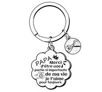 VZIUYTRE Cadeau De Fête Des Pères, Cadeau Papa Porte Clés Papa, Cadeau D'anniversaire Pour Homme En Acier Inoxydable Voiture Porte-clés Lettre Porte-clés (3)