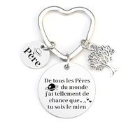 VZIUYTRE Cadeau De Fête Des Pères, Porte Clés Papa, D'anniversaire Pour Homme En Acier Inoxydable Voiture Porte-clés Lettre (8)