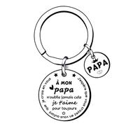 VZIUYTRE Cadeau De Fête Des Pères, Porte Clés Papa, D'anniversaire Pour Homme En Acier Inoxydable Voiture Porte-clés Lettre (6)