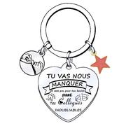 VZIUYTRE Cadeau Départ Collègue PorteClés Depart Collegue de Travail Femme Porte Clef Idee Meilleur Amie Anniversaire Homme Original Utile pour Une Noël, Argenté…