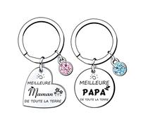 VZIUYTRE Cadeau Maman Papa 2 Pièces Porte-clés Cadeaux de Noël Cadeau Idée Cadeau Grand Parents Fete Des Grand Mere Anniversaire Noel Meilleur Mamie&Papy Du Monde cadeau des grands-parents… (2)