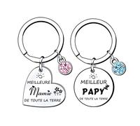 VZIUYTRE Cadeau Mamie Papy 2 Pièces Porte-clés Cadeaux de Noël Cadeau Idée Cadeau Grand Parents Fete Des Grand Mere Anniversaire Noel Meilleur Mamie&Papy Du Monde cadeau des grands-parents… (1)