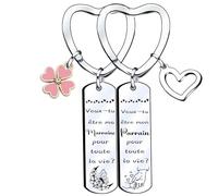 VZIUYTRE cadeau parrain marraine bapteme,Porte-clés Parrain et Marraine Cadeau Parrain Marraine Porte Clé Annonce Parrain Marraine Cadeaux, Porte-clés comme Cadeau Baptême pour Parrain Marraine (2)