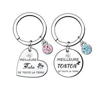 VZIUYTRE Cadeau tata tonton 2 Pièces Porte-clés Cadeaux de Noël Idée Cadeau Grand Parents Fête des Grand Mère Anniversaire Noël Meilleur tata&tonton Du Monde cadeau des grands-parents… (3)