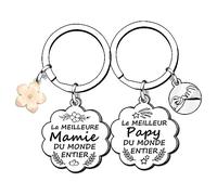 VZIUYTRE Cadeaux Noël Mamie Papy Porte-clés 2 Pièces Porte-clés Cadeau Idée Cadeau Grand Parents Fete Des Grand Mere Anniversaire Noel Meilleur Mamie&Papy Du Monde cadeau des grands-parents