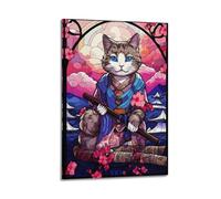 VZRSQZK Poster décoratif sur toile représentant un chat humain mignon et une image d'art moderne pour chambre à coucher (30 x 45 cm)