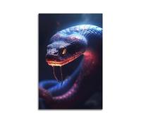 VZRSQZK Poster décoratif sur toile représentant un serpent brûlant et une flamme brûlante - Poster mural moderne pour chambre à coucher - 30 x 45 cm