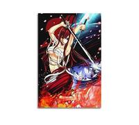 VZRSQZK Poster japonais Fairy Tail Erza Scarlet - Peinture décorative sur toile - Décoration murale moderne pour chambre à coucher - 40 x 60 cm