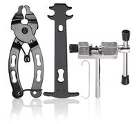 VZU 4 pièces Kit d'outils pour chaîne de vélo, kit de dérive-chaîne pour vélo, pince portable avec crochet à chaîne, jauge de chaîne, dérive-chaîne pour vélos de course, VTT, pour retirer les maillons
