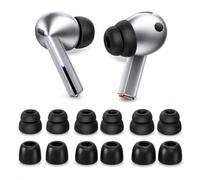 VZU Embouts de casque en caoutchouc pour Samsung Earbuds Pro 3, Galaxy Buds 3 Pro, noir, S/M/L, avec filet anti-poussière (3 paires de silicone et 3 paires de mousse à mémoire de forme)