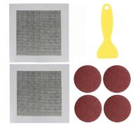 VZU Kit de 9 patchs de réparation murale - 30,5 cm - Kit de réparation de patchs muraux autocollants avec grattoir et papier de verre pour trous, fissures et murs endommagés - Utilisation en intérieur