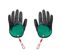 VZU Lot de 2 gants de pêche, gants d'atterrissage brochet - Gants de pêche imperméables en latex - Avec 2 boucles magnétiques - Accessoires de pêche pour une manipulation sûre du brochet, du sandre et