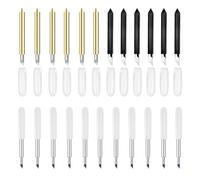 VZU Lot de 23 lames de rechange pour Cricut, compatibles avec Maker/Explore Air 2/3/Venture/One, avec 11 lames standard à 30 °, 6 lames à pointe fine à 45° et 6 lames à 60 ° de profondeur (or/argent