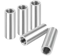 VZU Lot de 5 manchons filetés ronds M6 x 30 mm, écrou long, manchons filetés ronds, en acier inoxydable 304, filetage intérieur V2A épaissi, allongé, pour raccordement, montage, artisanat