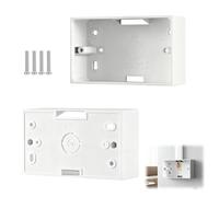VZU Pattress Box 2 Gang Surface Mount Pattress Box 38 mm de profondeur - Boîtier arrière en plastique blanc mat pour double prises et interrupteurs, boîtier électrique à montage mural