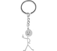 VZUHSW 1 pcs drôle Smiley Figurine de Visage Langue des Signes Porte-clés Doigt Stickman Mignon Tendance Sac clé de Voiture Pendentif Couple Cadeau Porte-clés, A